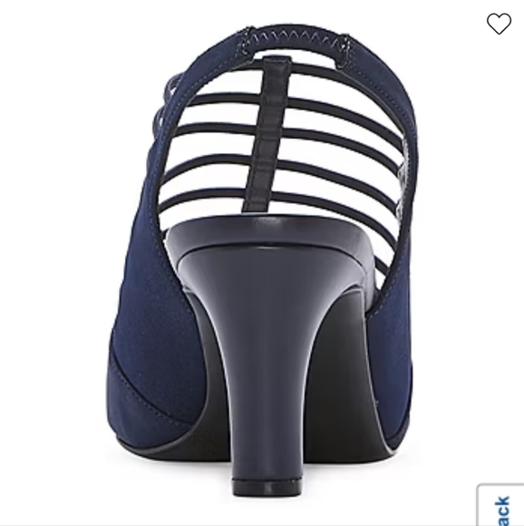 East 5th Womens Neville Round Peep Toe Block Heel Pumps New Sz 10 No Box Blue - Picture 12 of 13